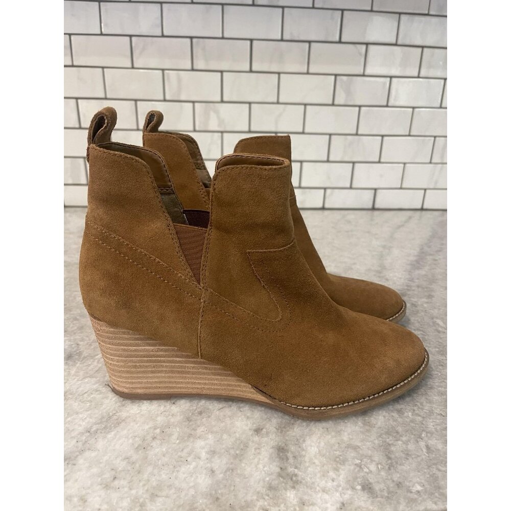 Blondo Waterproof Booties Womens Size 9 Brown Suede Wedge Ankle‎ Boots B6564